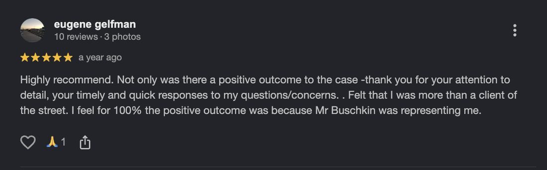 Google review for Buschkin Law