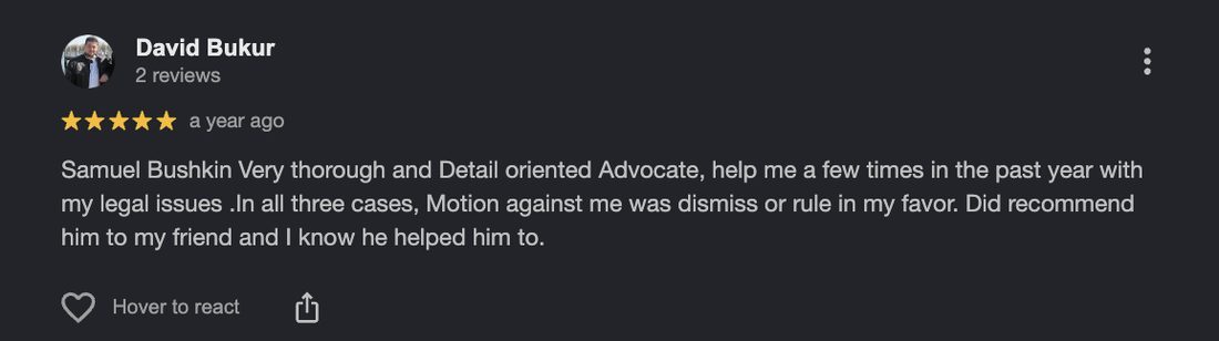 Google review for Buschkin Law