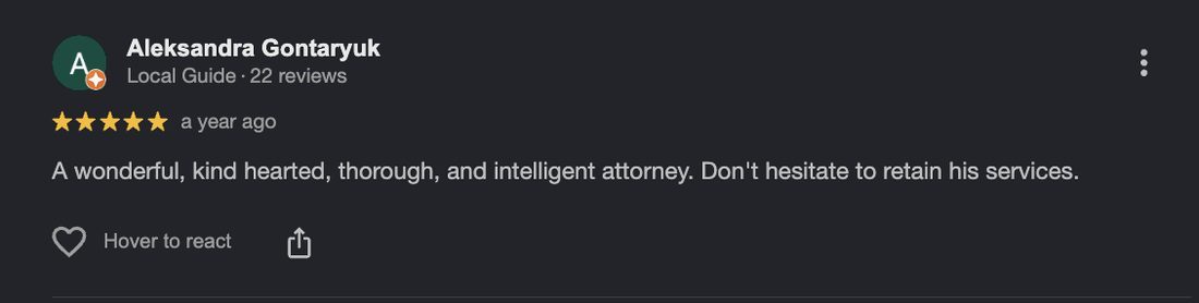 Google review for Buschkin Law