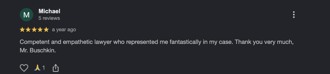 Google review for Buschkin Law